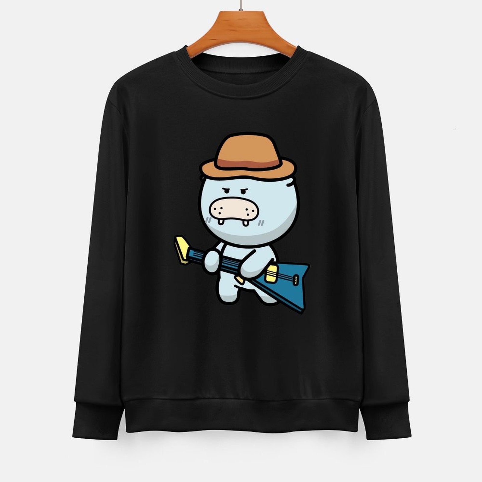 Front Patterned Long Sleeve TopPrinting Sharp